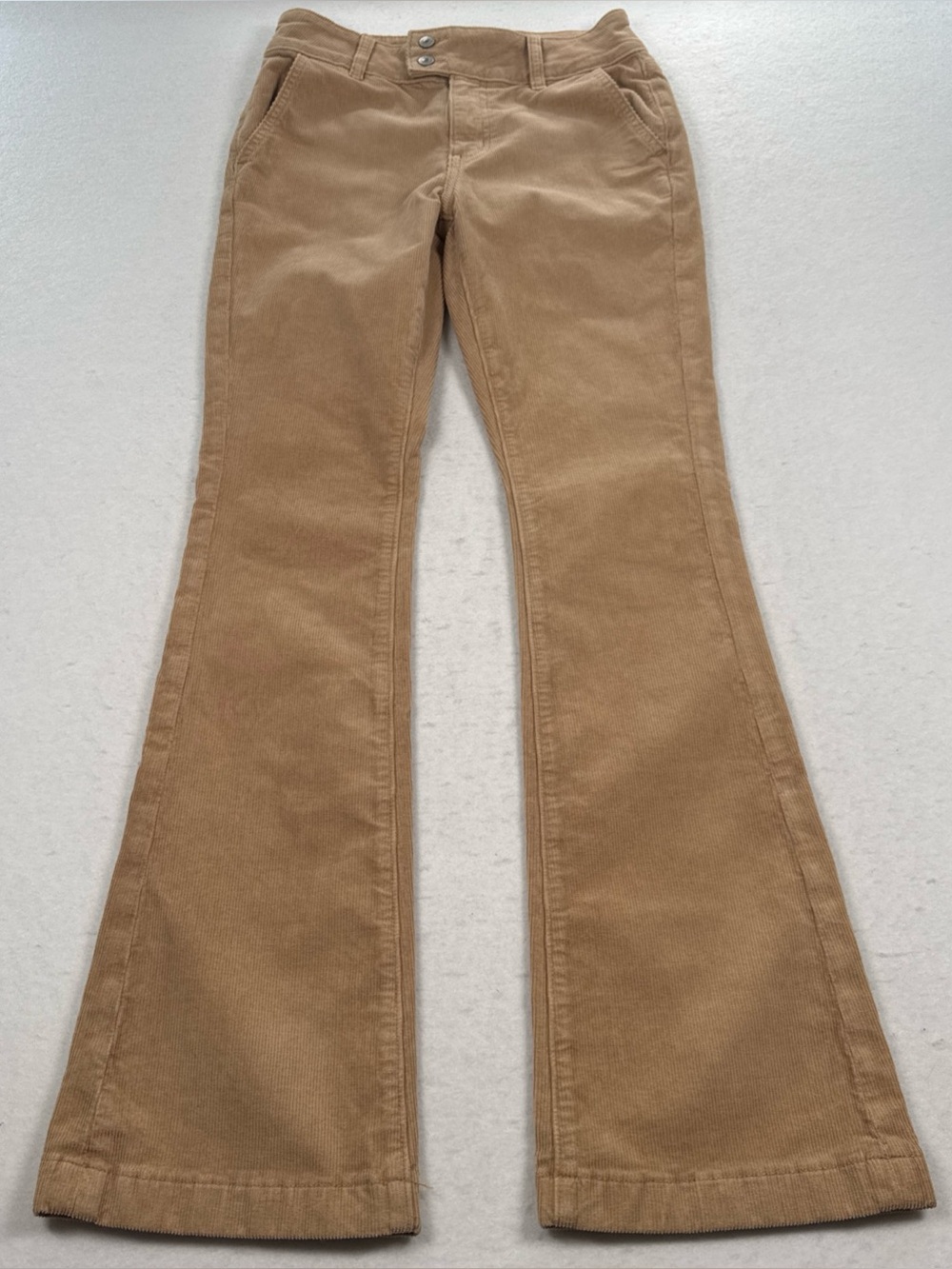 American Eagle High Rise Kick Boot Corduroy Pants Women’s 2 Stretch Khaki Tan